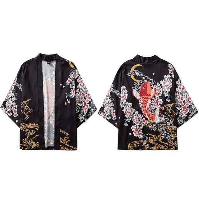 Hallyu Street Vestes Noir / L Veste Kimono Koi Fish™