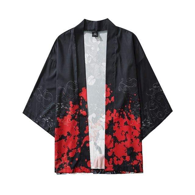Hallyu Street Vestes Noir / M / Livraison offerte Veste Kimono Blood Flowers™