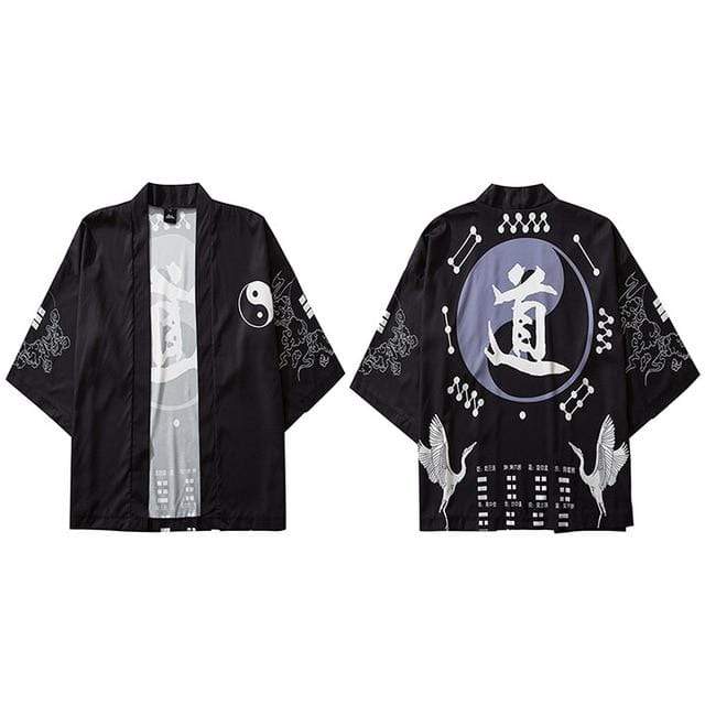 Hallyu Street Vestes Noir / XXL Veste Kimono Equilibre™