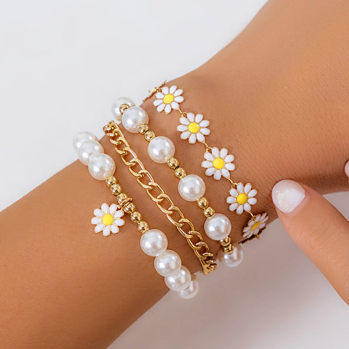 Ensemble Bracelets Perles et Fleurs Hana™