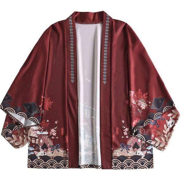 Hallyu Street Kimonos Rouge Bordeau / Taille Unique Kimono Japonais SUBLIMY™