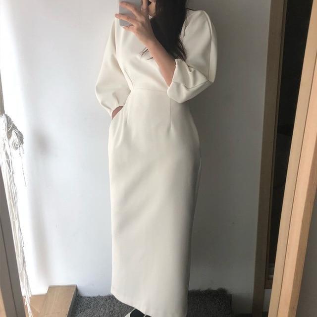 Hallyu Street Robes Blanc / M Robe Coréenne VESTIDA™