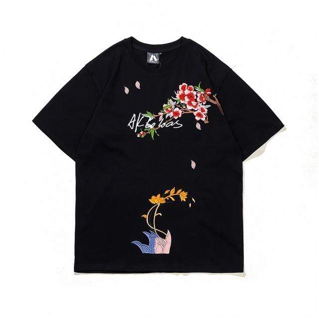 Hallyu Street Tshirts Noir / L T-Shirt Coréen Brodé LANDZY™
