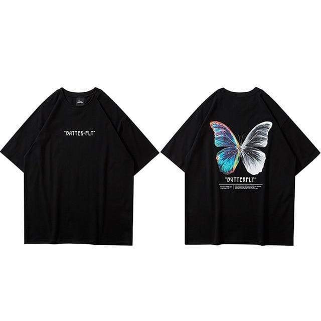 Hallyu Street Tshirts Noir / L Tshirt Butterfly™ Tshirt Butterfly™