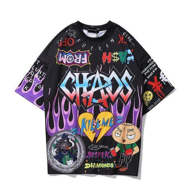 Hallyu Street Tshirts Noir / L Tshirt Chaos™ Tshirt Chaos™