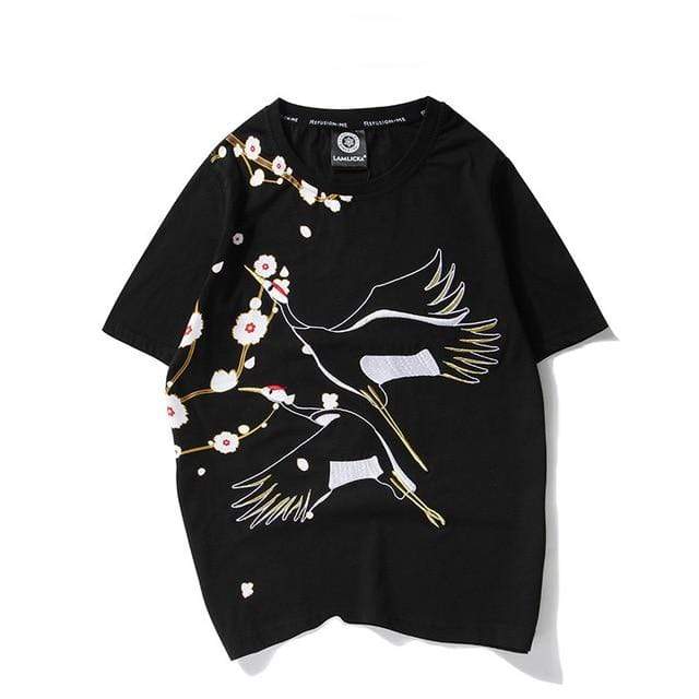 Hallyu Street Tshirts Noir / M T-Shirt Coréen Brodé GRAX™