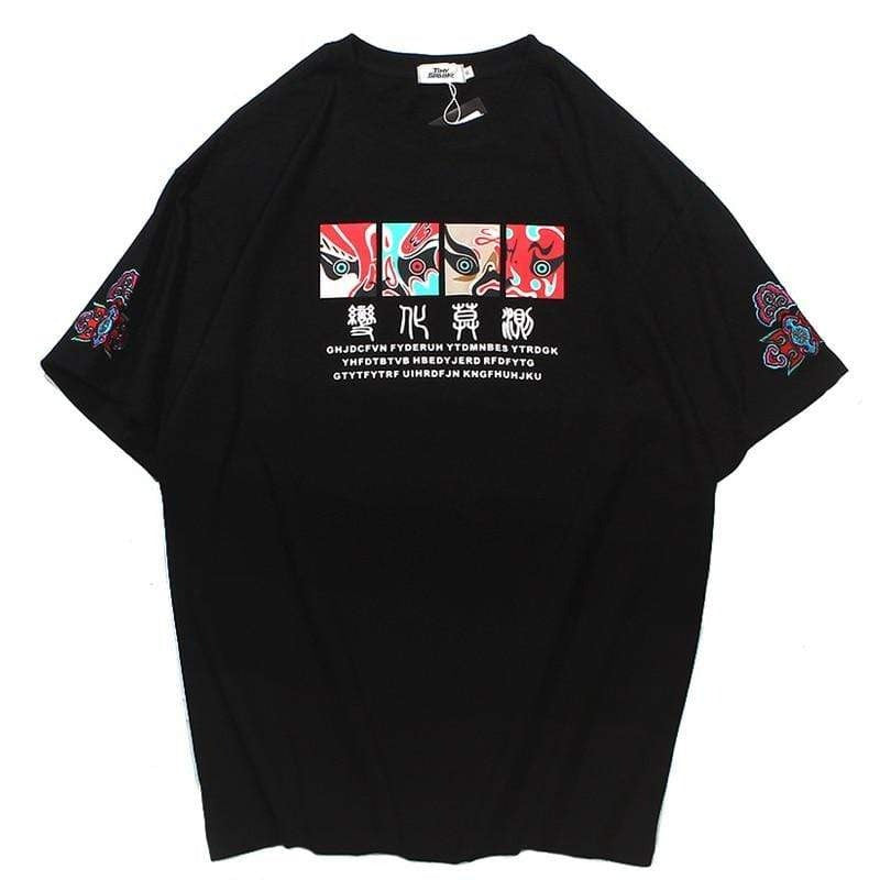 Hallyu Street Tshirts Noir / S T-Shirt Coréen Brodé EOPERA™