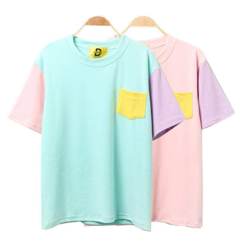 Hallyu Street Tshirts T-shirt Coréen EXO & BTS Pastel Patches™ Tshirt Coréen EXO & BTS Pastel Patches™