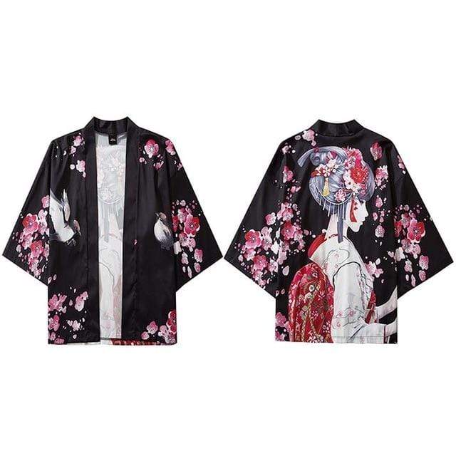 Hallyu Street Vestes Noir / L Veste Kimono Geisha™