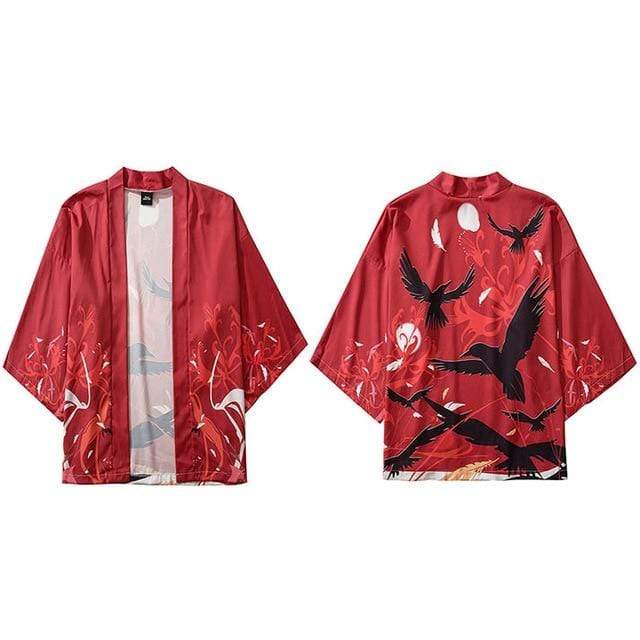 Hallyu Street Vestes Rouge / XXL Veste Kimono Black Eagle™